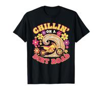 Dirt Bike Rider Groovy Retro Chillin On A Dirt Road Girls T-Shirt