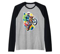Dirt Bike Rider Motocross Biker Trial Enduro Freestyle Raglan Baseball Tee