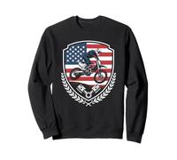 Dirt bike rider soaring over the patriotic American flag Sweatshirt