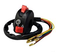 Dirt Bike Switch 3 in 1 Control for Horn Button Starter Kill - Motorcycle Handlebar Mount 22mm 7/8 Inch Black Unit