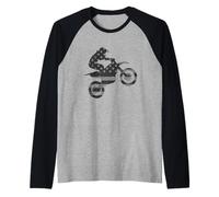 Dirt Bike Tshirts For Men American Flag Motocross Enduro Raglan Baseball Tee