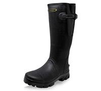 Dirt Boot Neoprene lined Gamekeeper Wellington Muck Field Gusset Boots Wellies (Black, 8)