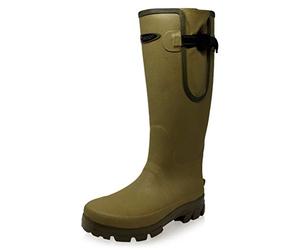 Dirt Boot Neoprene lined Gamekeeper Wellington Muck Field Gusset Boots Wellies (Khaki, 11)