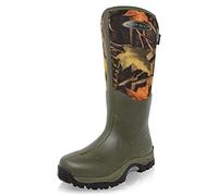Dirt Boot Neoprene Wellington Muck Boots Pro Sport Wide Calf Adjustable Gusset (10 UK, Green/Camo, numeric_10)