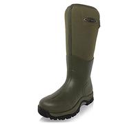 Dirt Boot Neoprene Wellington Muck Boots Pro Sport Wide Calf Adjustable Gusset (9 UK, Green, numeric_9)