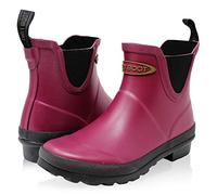 Dirt Boots Neoprene Waterproof Equestrian Slip On Stable Muck Yard Chelsea Boots (Cherry, 8)