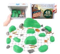 Dirt Cheap Dungeons Gnoll Terrain Set - 48pc Modular Hills & Scatter for 1" Grid Battle Maps - TTRPG Scenery for D&D, Daggerheart, and Pathfinder