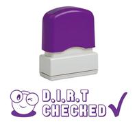 Dirt Checked Self-Inking Teacher Stamp, Reinkable, Quality School Stamp 10x39mm Purple Ink *