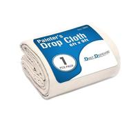 DIRT DEFENSE Drop Cloth Cotton Tarp Large Canvas Tarp for Art Supplies, Drop Cloths for Painting Supplies/Paint Canvas Fabric and Furniture Cover from Paint (6ftx9ft Pack of 1)