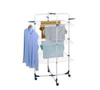 Dirt Devil Basin - approx. 30 kg load capacity - 3 tiers with 6 shelves - approx. 30 m washing line length - 4 hooks for hangers - rollers
