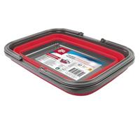Dirt Devil Foldable Bucket - 17 Litre - 38 x 28.5 x 16/4.5 cm - Space Saving - Perfect for Cleaning and Camping - Red
