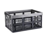Dirt Devil Folding Box 45 L - Folding Box for Shopping - Foldable Box Stackable - Ventilated Handles - Black