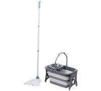 Dirt Devil Mop Set with Bucket, Foldable Mop Bucket with Wringer 18 L, Removable Mop Head, Space-Saving Mop Floor Set for Hard Floors