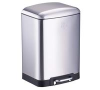 Dirt Devil Pedal Bin 12 L - Kitchen Waste Bin with Soft Close - Stainless Steel Waste Bin - Removable Inner Bucket - Kitchen Rubbish Bin - 27.5 x 25.5 x 40.2 cm - Silver