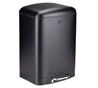 Dirt Devil Pedal Bin 12 L - Kitchen Waste Bin with Soft Close - Stainless Steel Waste Bin - Removable Inner Bucket - Kitchen Waste Bin - 27.5 x 25.5 x 40.2 cm - Black
