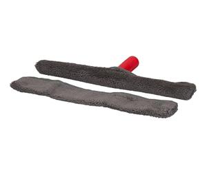 Dirt Devil Window Wiper Set - Telescopic Handle 57-129 cm - 2 x Microfibre Cloths - Grey/Red