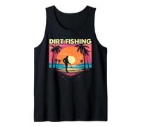 Dirt Fishing Beach Metal Detecting Sunset Treasure Hunt Tank Top