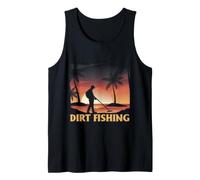 Dirt Fishing Beach Metal Detecting Sunset Treasure Hunt Tank Top