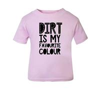 Dirt is My Favourite Colour Statement [BBY5] Short Sleeve Cotton Toddler t Shirt, 2-3 Years, Pastel Pink