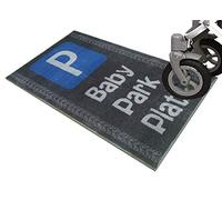 Dirt Mat for Prams & Buggies/Washable Functional Rug - Protects the Floor/Highly Absorbent Microfibre/Practical Accessories / 67 x 110 cm (Grey - "Baby Parking Space")