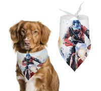 Dirt Motorcycle Rider Cute Dog Bandana Triangle Adjustable Washable Cat Scarf Pet Accessories