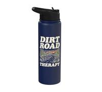 Dirt Road Therapy Forest Outdoors Hiking Trails Camping Stainless Steel Insulated Water Bottle
