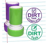 Dirt Task & Task Complete (D.I.R.T.-Dedicated Improvement Reflection Time) Teacher 2 Stamp Set. Reinkable *^