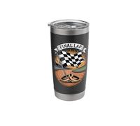 Dirt Track Racing Engagement Wedding Final Lap Checker Flag Stainless Steel Insulated Tumbler