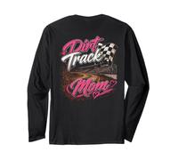 Dirt Track Racing Mom Clay Racetrack Grandstand Checker Flag Long Sleeve T-Shirt