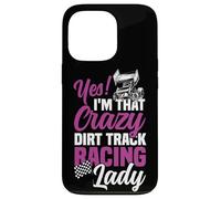 Dirt Track Racing Race Girlfriend Girl Sprint Car Yes! I'm Case for iPhone 13 Pro