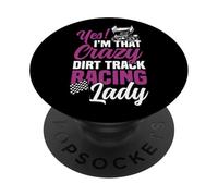 Dirt Track Racing Race Girlfriend Girl Sprint Car Yes! I'm PopSockets Adhesive PopGrip