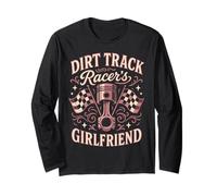 Dirt Track Racing Race Girlfriend Girl USA American Flag Long Sleeve T-Shirt