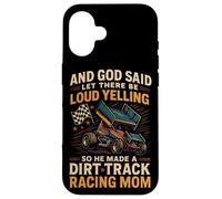 Dirt Track Racing Race Mom Grandma Retro Sprint Car And God Case for iPhone 16