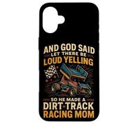 Dirt Track Racing Race Mom Grandma Retro Sprint Car And God Case for iPhone 16 Plus