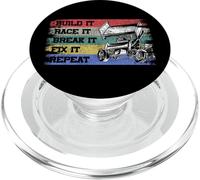 Dirt Track Racing Race Vintage Retro Sprint Car Build It PopSockets PopGrip for MagSafe