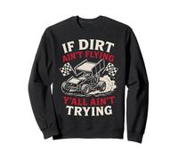 Dirt Track Racing Race Vintage Usa American Flag Sprint Car Sweatshirt