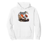 Dirt Track Saturday Night Race Under Lights Dust Flying Pullover Hoodie