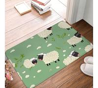 Dirt Trapper Door Mat 16 x 24 in Non-Slip Washable Entrance Mat Cute Cartoon Sheep Doormats Indoor Outdoor Absorbent Welcome Mat Low Profile Floor Mats Flannel Bath Mat Carpet