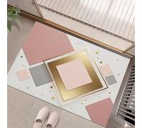 Dirt Trapper Door Mat 80x120cm, Non-Slip Doormat Indoor, Minimalist Abstract Overlapping Geometric Durable Inside Floor Mat for Entryway, Front Back Door, Muddy Wet Shoes and Paws, Blush Powder