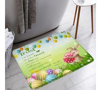 Dirt Trapper Floor Mats Easter Rabbit Spring Bunny Farmhouse Inspirational Quotes Trust in The Lord Rustic Festival Dirt Trapper Mat Absorbent Floor Mats 40×60cm for Bathtub