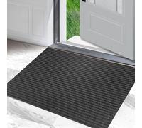Dirt Trapper Mat 90 x 100 cm Non-Slippery Heavy Duty Stylish & Large Rubber Door Mat Barrier for Inside, Front Back Door, Pets and Dogs, Black