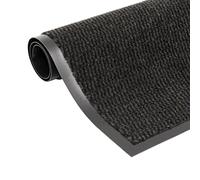 Dirt Trapper Mats Set of 2 Rectangular Tufted 90 x 150 cm Black Non-Slip Weatherproof Washable for Front Door Entrance Indoor Outdoor Hallway Balcony Patio