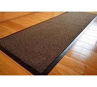 DIRT TRAPPER SMALL MEDIUM LARGE DOORMAT BROWN / BLACK ABSORBENT BATHMATS NON SLIP HEAVY DUTY RUG INSIDE OUTSIDE WATERPROOF BARRIER MAT DOOR OFFICE FLOOR KITCHEN RUNNER UTILITY CARPET (60 X 160 CMS)