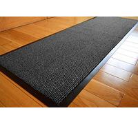 DIRT TRAPPER SMALL MEDIUM LARGE DOORMAT GREY / BLACK ABSORBENT BATHMATS NON SLIP HEAVY DUTY RUG INSIDE OUTSIDE WATERPROOF BARRIER MAT DOOR OFFICE FLOOR KITCHEN RUNNER UTILITY CARPET (80 X 160 CMS)