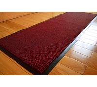 DIRT TRAPPER SMALL MEDIUM LARGE DOORMAT RED / BLACK ABSORBENT BATHMATS NON SLIP HEAVY DUTY RUG INSIDE OUTSIDE WATERPROOF BARRIER MAT DOOR OFFICE FLOOR KITCHEN RUNNER UTILITY CARPET (90 X 300 CMS)