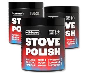Dirtbusters Stove Polish For Log Burners & Grates Restore To Black, Alternative To Stove Paint (3x250ml)