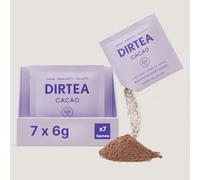 DIRTEA Cacao with Lion's Mane, Reishi & Tremella - 100% Organic Cacao with MCT & Moringa - 2,500mg Mushrooms per Serving - Vegan & Non GMO - 6g per sachet - 7 Sachets