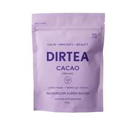 DIRTEA Cacao with Organic Lion's Mane - 100% Organic Cacao with MCT & Moringa, Reishi & Tremella - 2,500mg per Serving - Vegan & Non GMO - 90g - 15 Servings