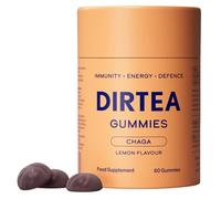 DIRTEA 60 Chaga Mushroom Gummies | 3,000mg / Serving | Vegan, Natural & Sugar Free | Vitamin C & Zinc | Immunity & Energy Supplement | 60 Gummies (30 Servings) - Lemon Flavour