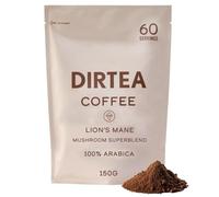 DIRTEA Coffee with Organic Lion's Mane - 60 Servings - 100% Arabica Coffee with B6, B12 & Folic Acid - 150g - 1,000mg per serving